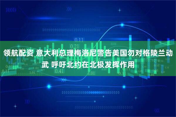 领航配资 意大利总理梅洛尼警告美国勿对格陵兰动武 呼吁北约在北极发挥作用