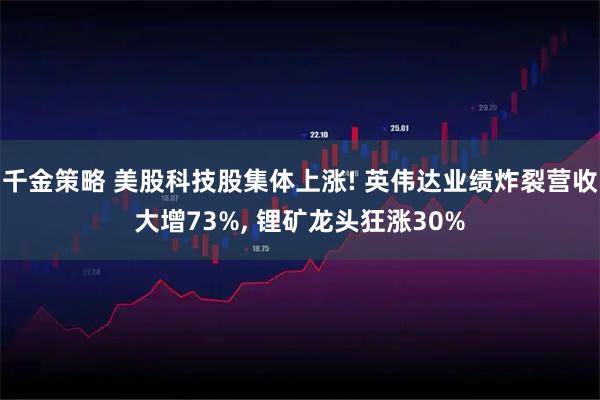 千金策略 美股科技股集体上涨! 英伟达业绩炸裂营收大增73%, 锂矿龙头狂涨30%